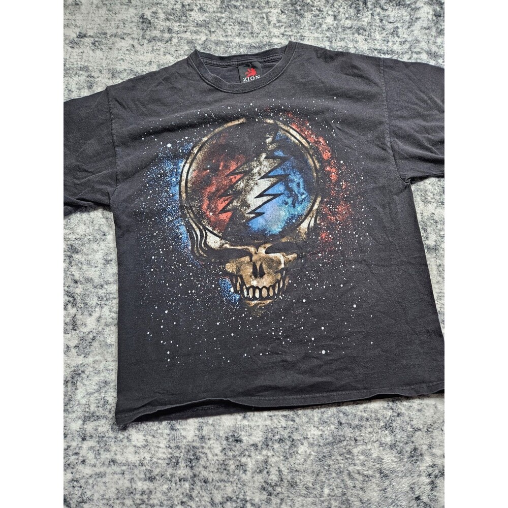 Grateful Dead Skull Black T-shirt Graphic Zion Rootswear Mens Size XL 1X